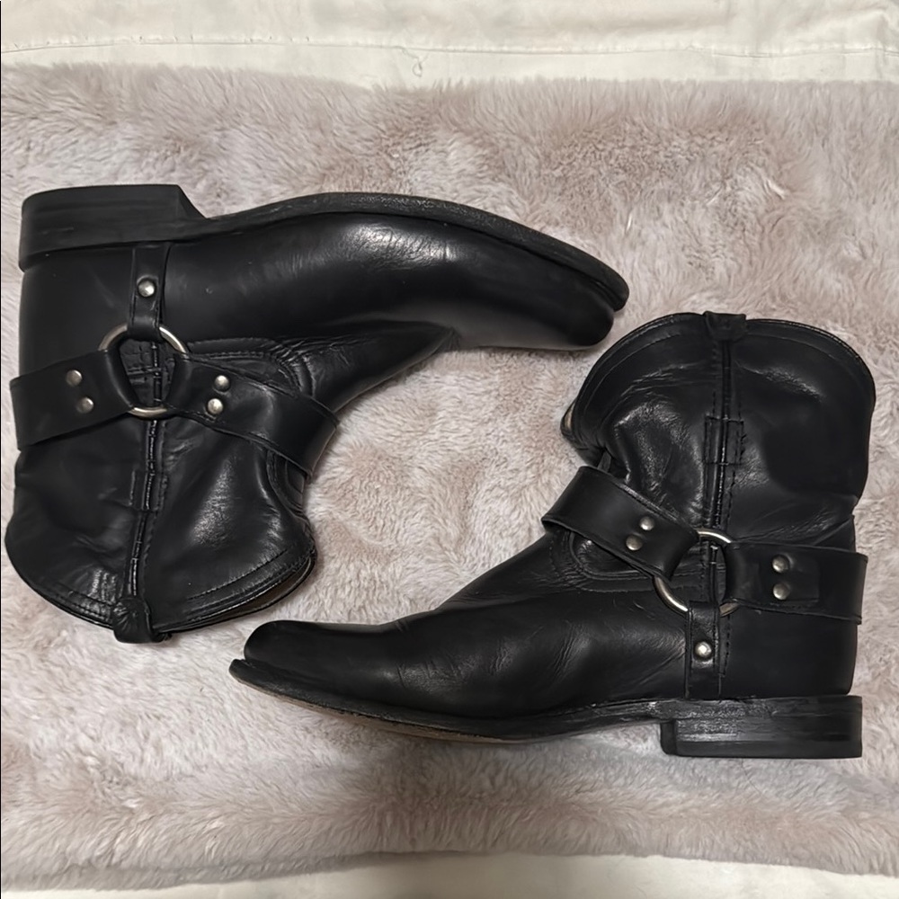 Black Leather Ankle Boots